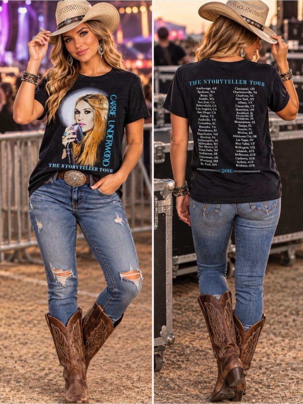 Carrie Underwood 2016 Storyteller Tour Concert T-Shirt Women’s Medium Country